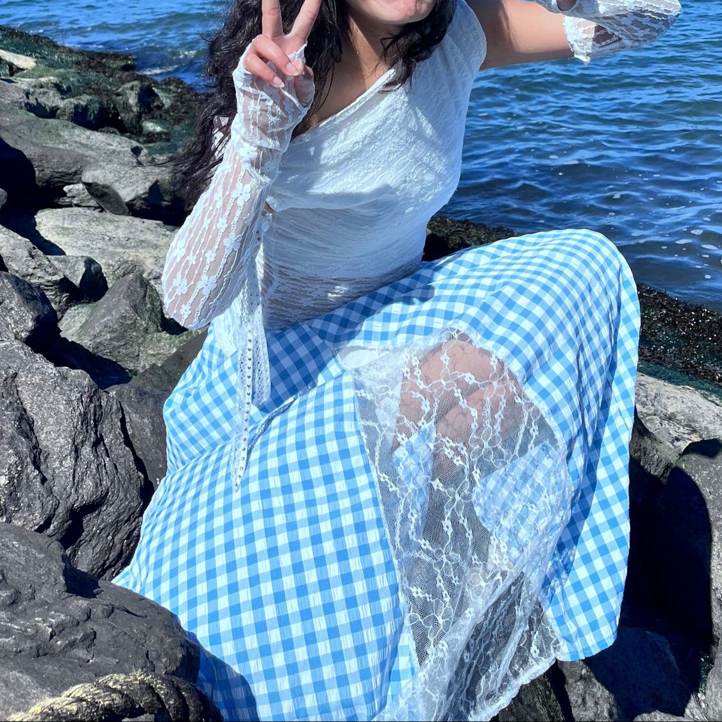 Butterfly Blue Maxi Skirt