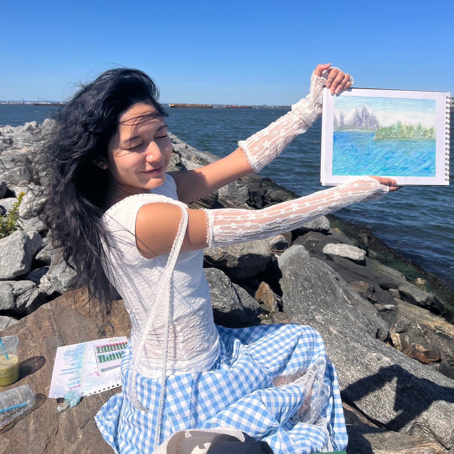 Butterfly Blue Maxi Skirt