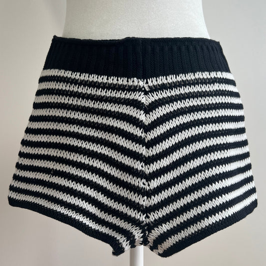 Jennie Black & White Crochet Shorts