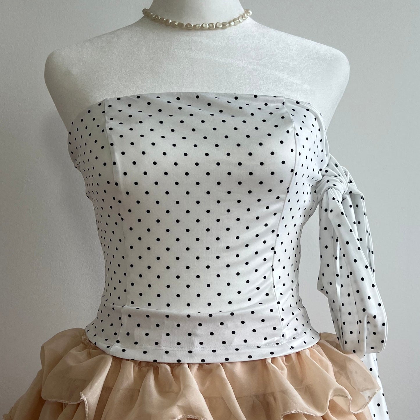 Poppy White Polka Top