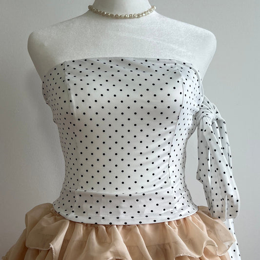 Poppy White Polka Top