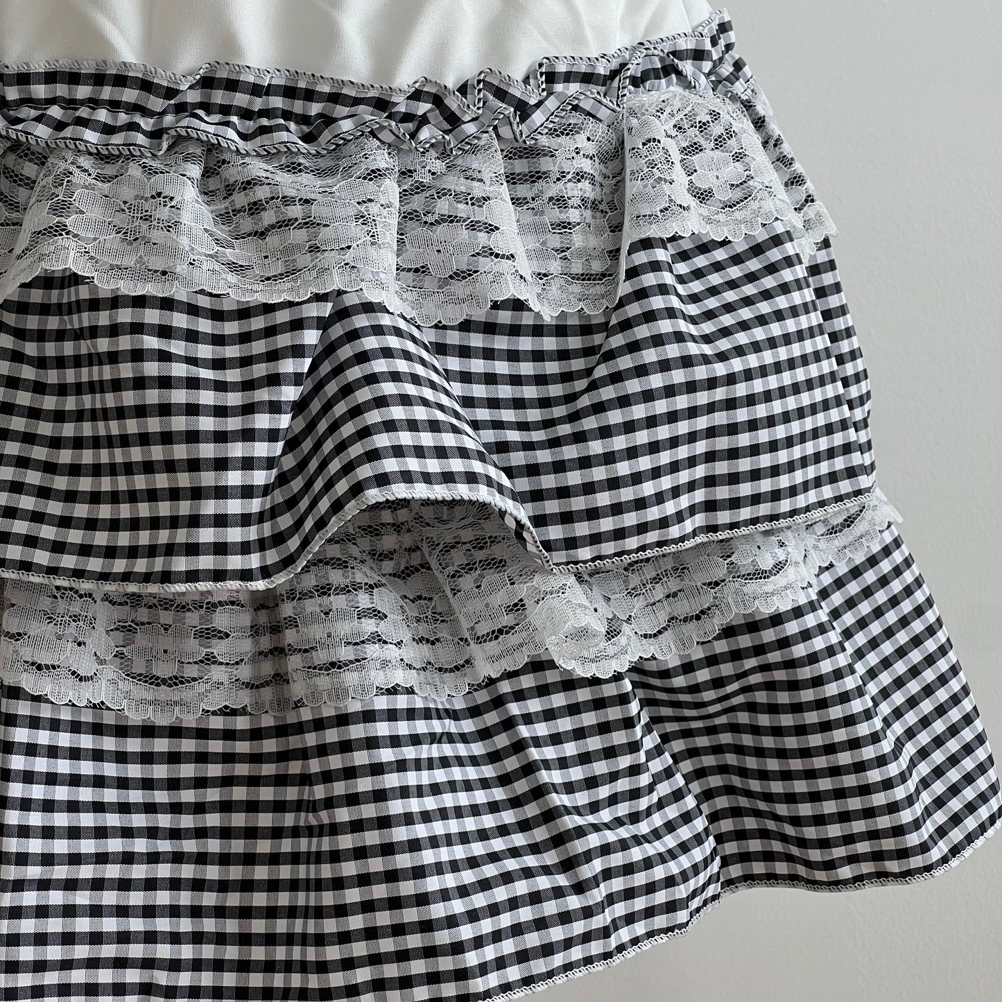 Hankerchief White Gingham Skirt
