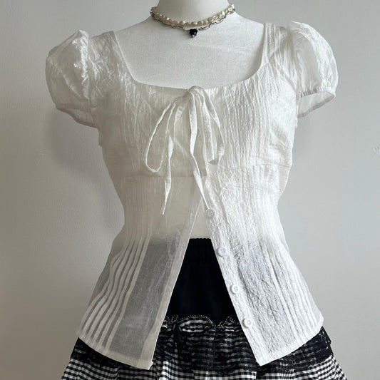 Lana White Bow Blouse