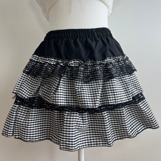 Hankerchief Black Gingham Skirt