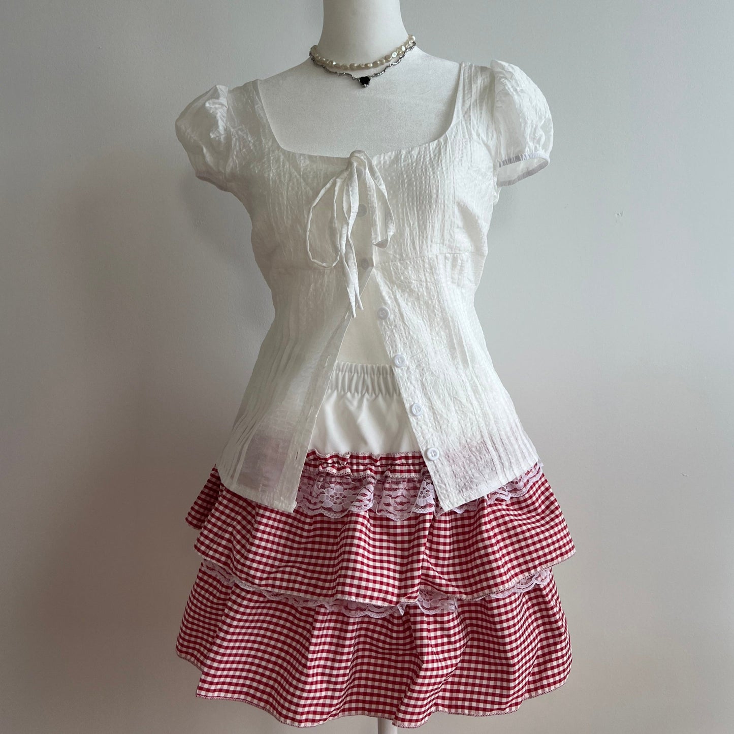 Hankerchief Red Gingham Skirt