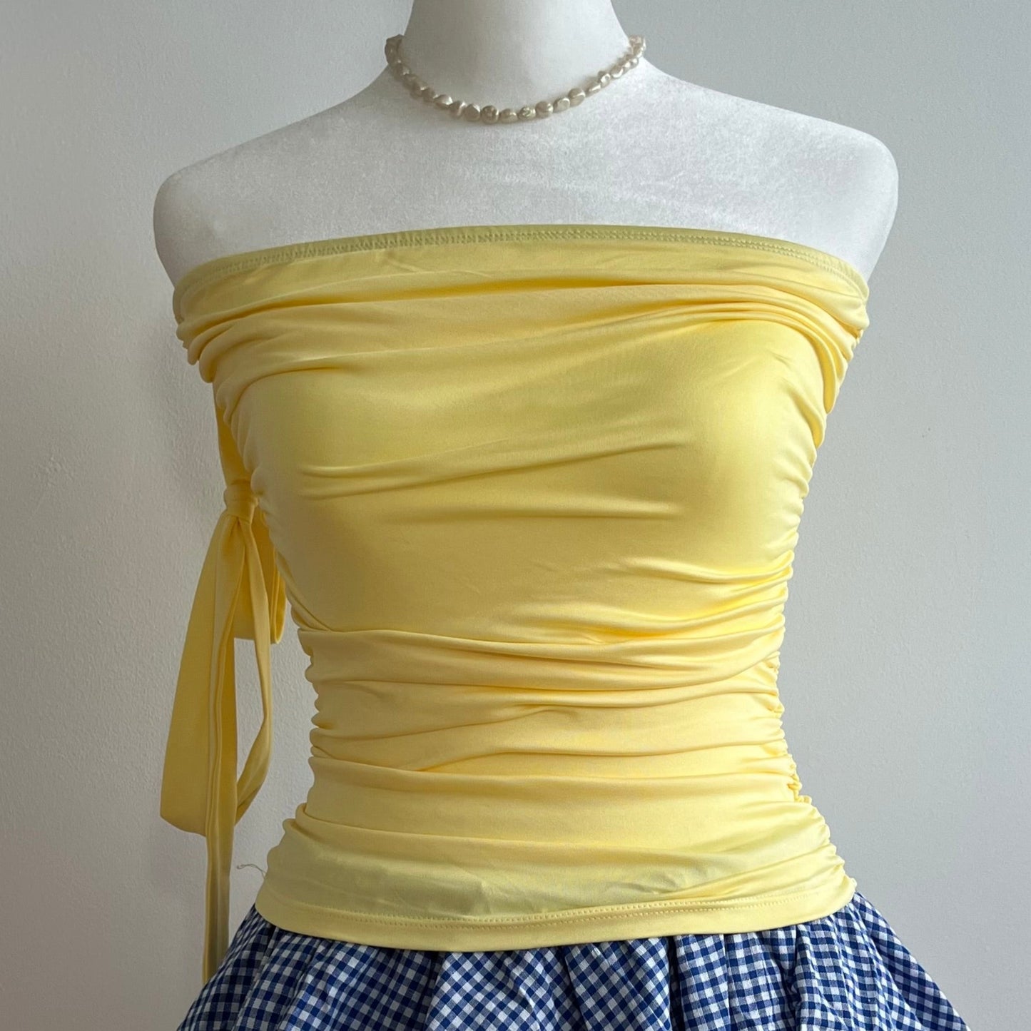 Barbara Yellow Strapless Top