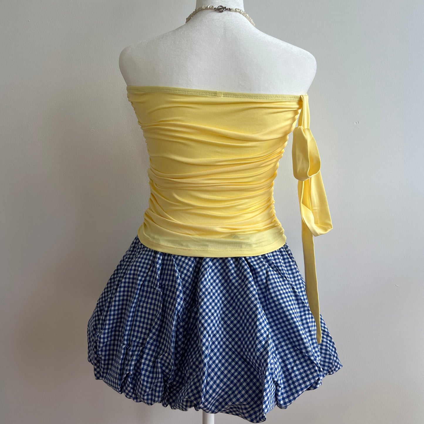 Barbara Yellow Strapless Top