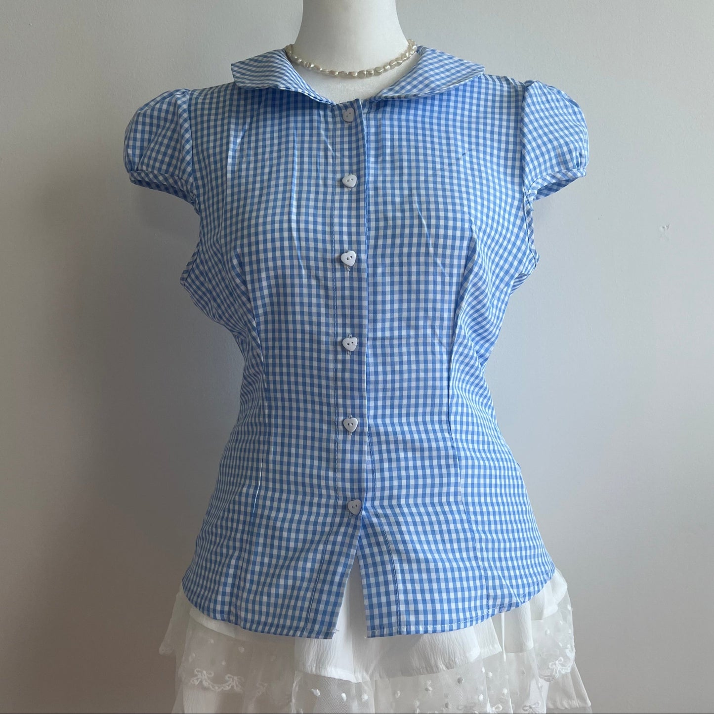 Barbara Blue Collar Top