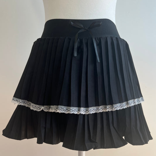 Melanie Black Tennis Skirt