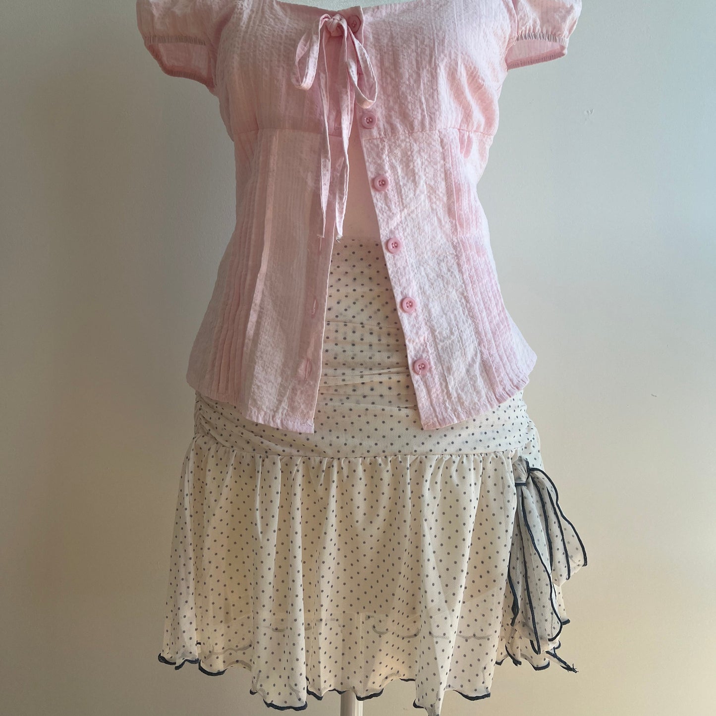 Whimsy Off-White Polka Skirt