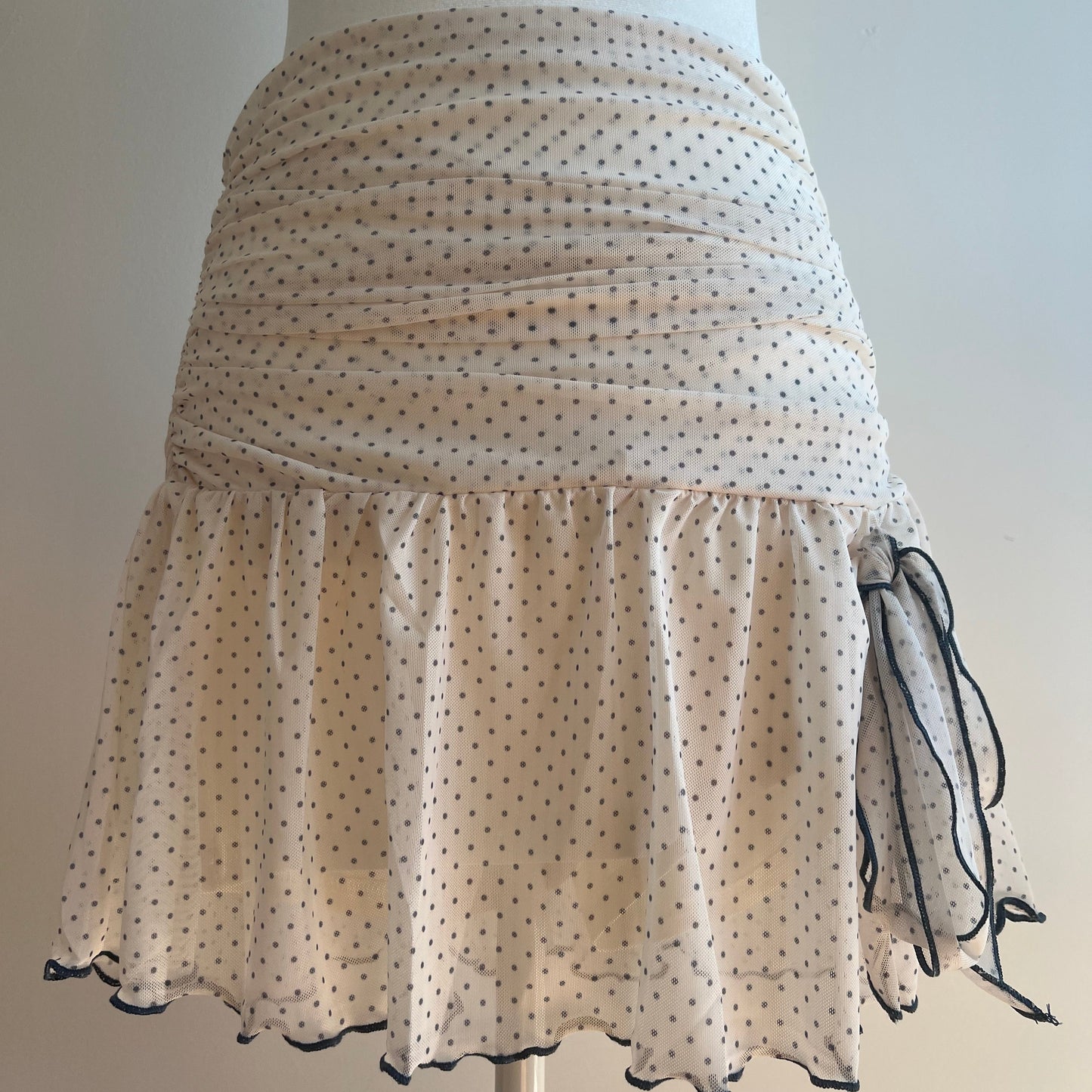 Whimsy Off-White Polka Skirt