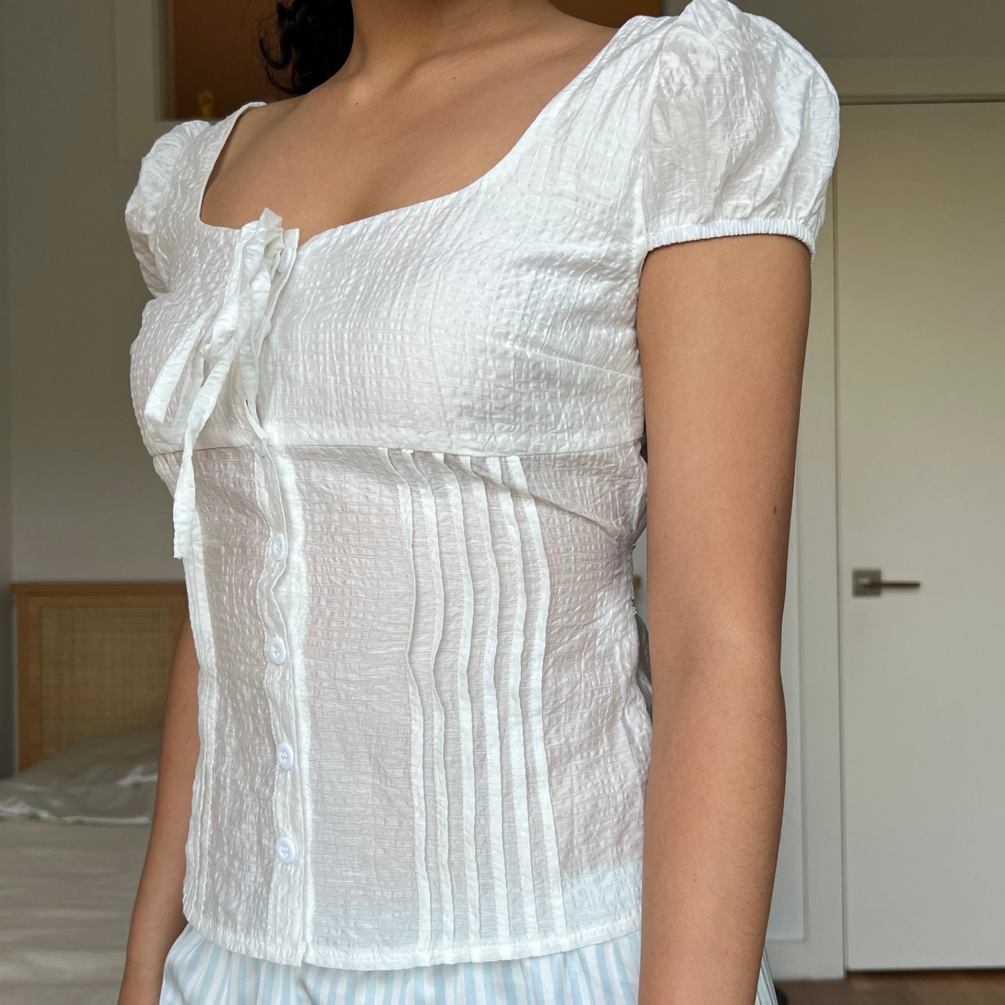 Lana White Bow Blouse