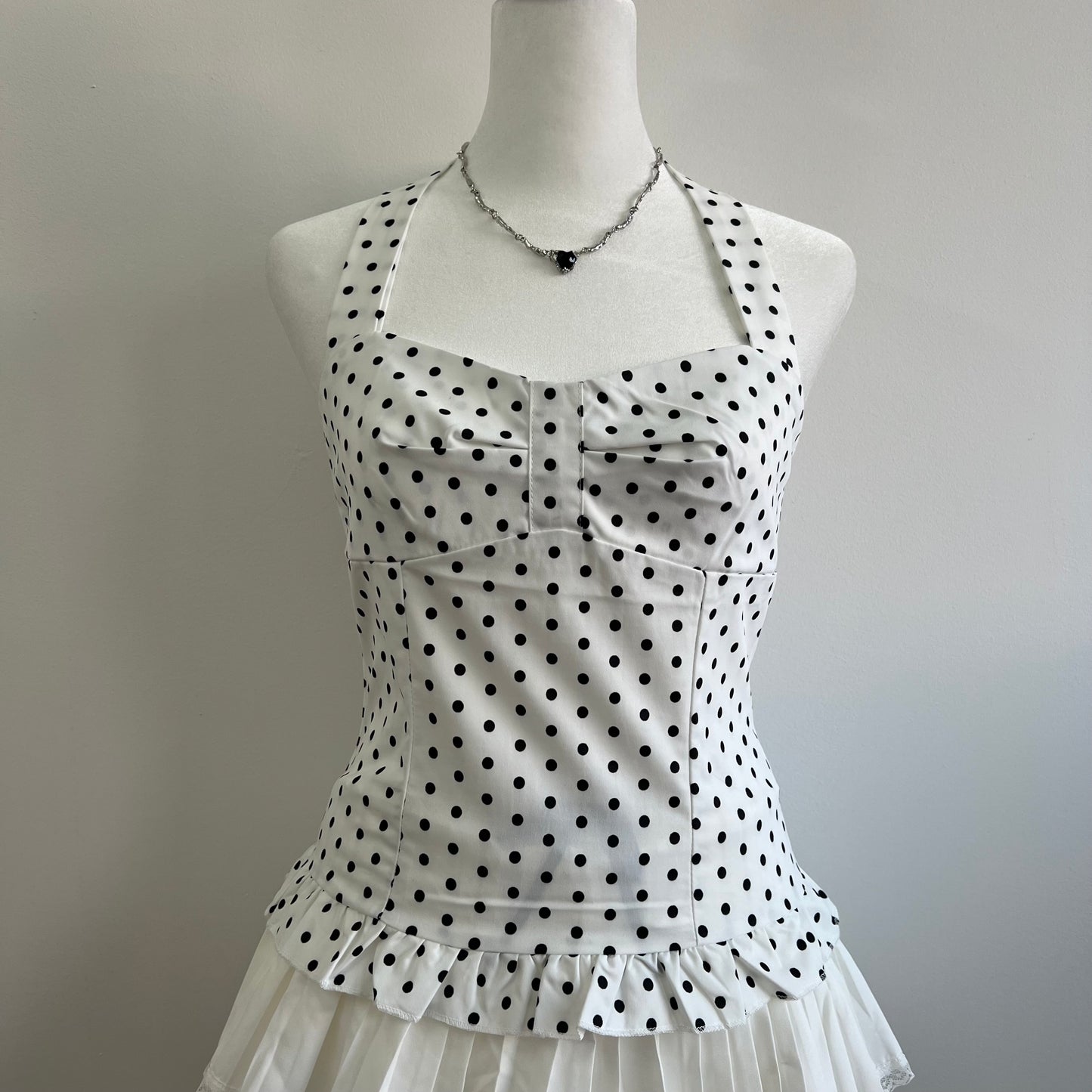 Yuna White Polka Top