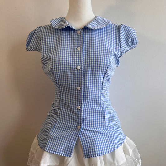 Barbara Blue Collar Top