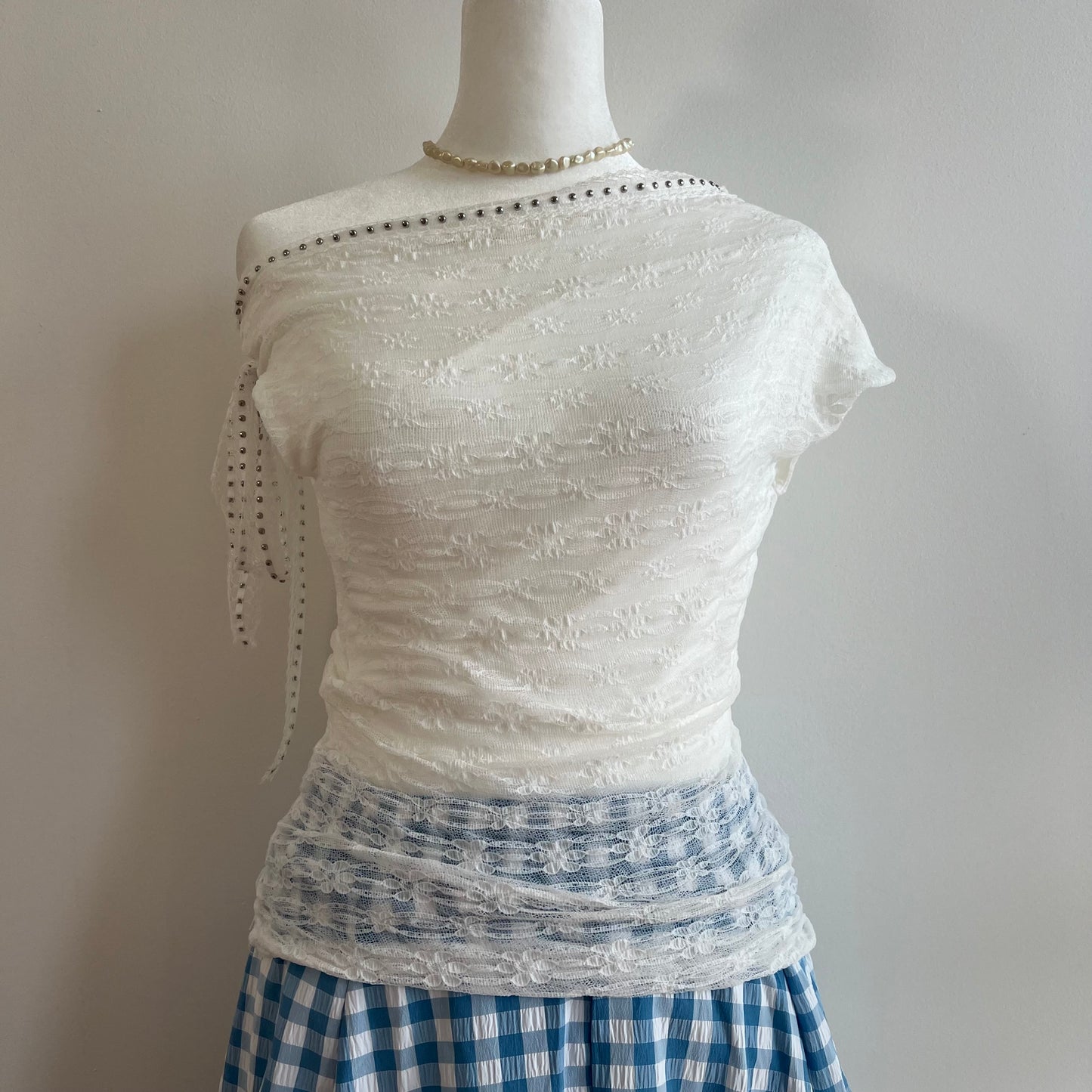 Evelyn White Off-Shoulder Top