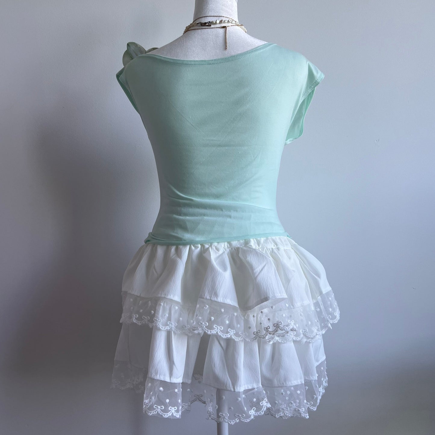 Summer Green Flower Top