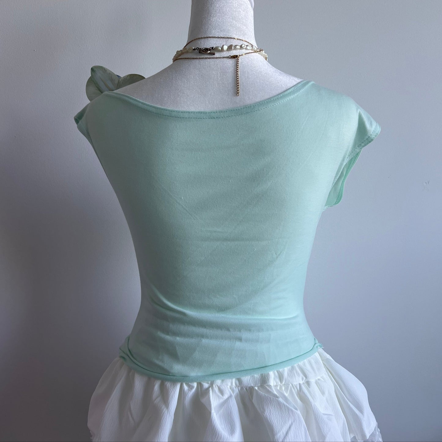 Summer Green Flower Top