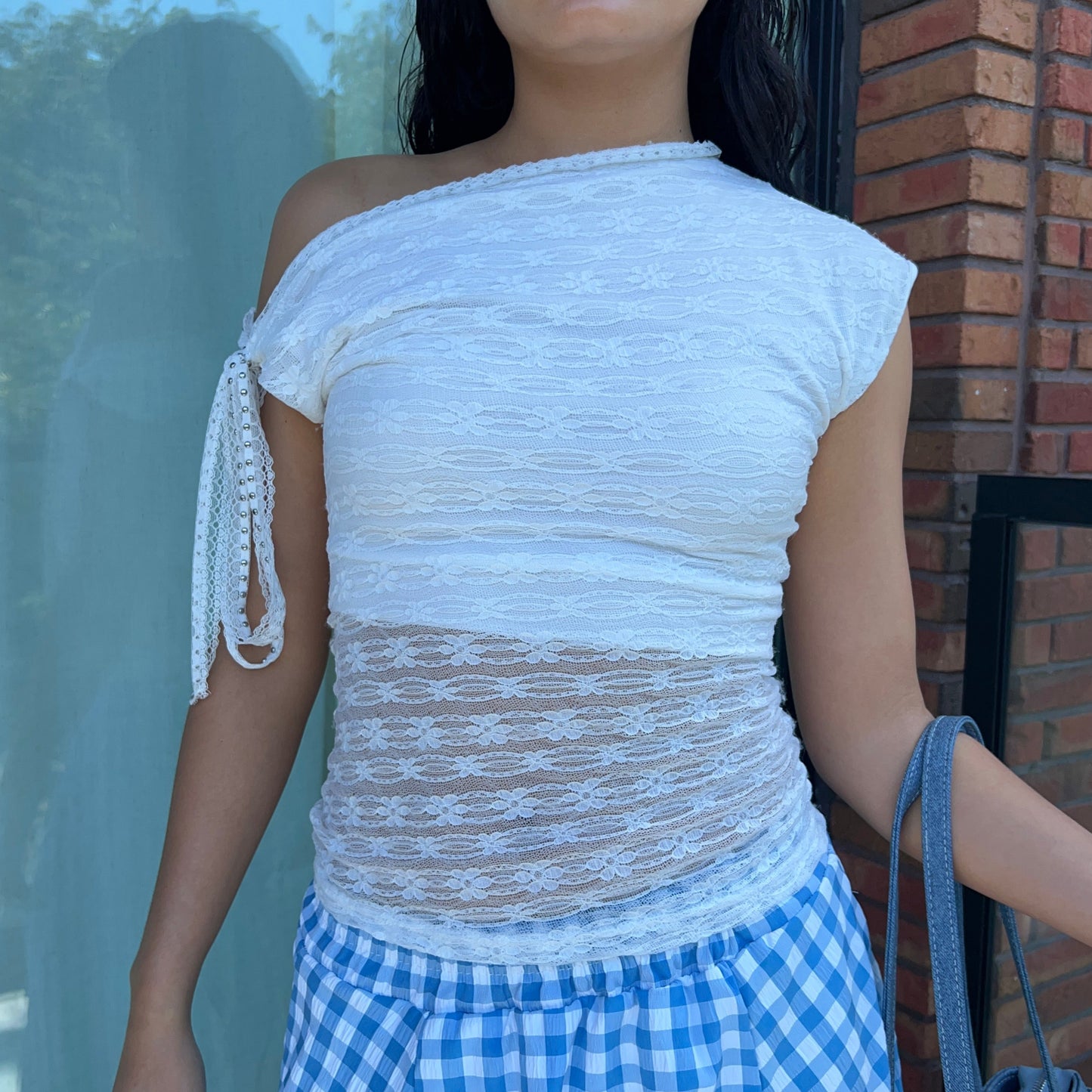 Evelyn White Off-Shoulder Top