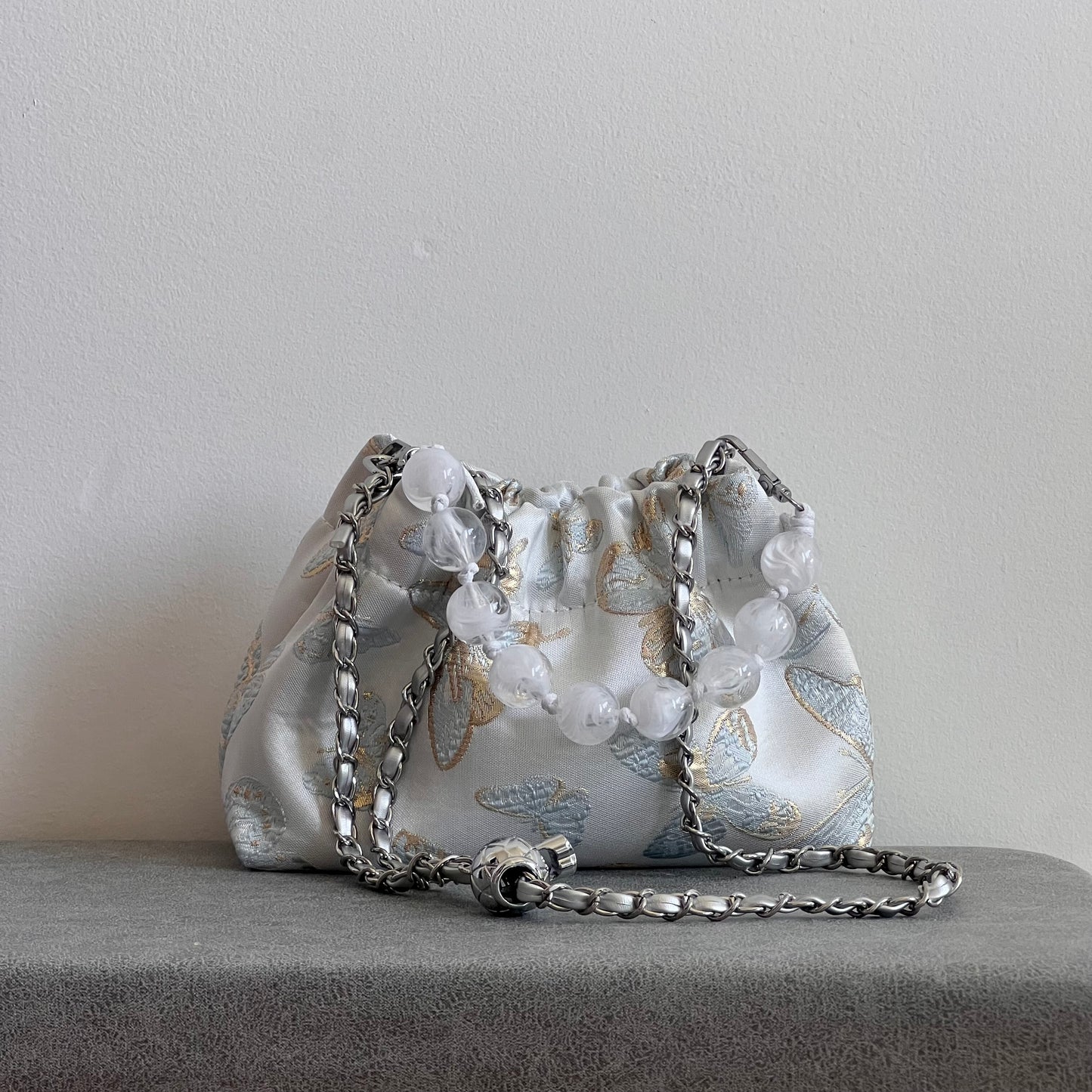 Snow Butterfly Silver Bag