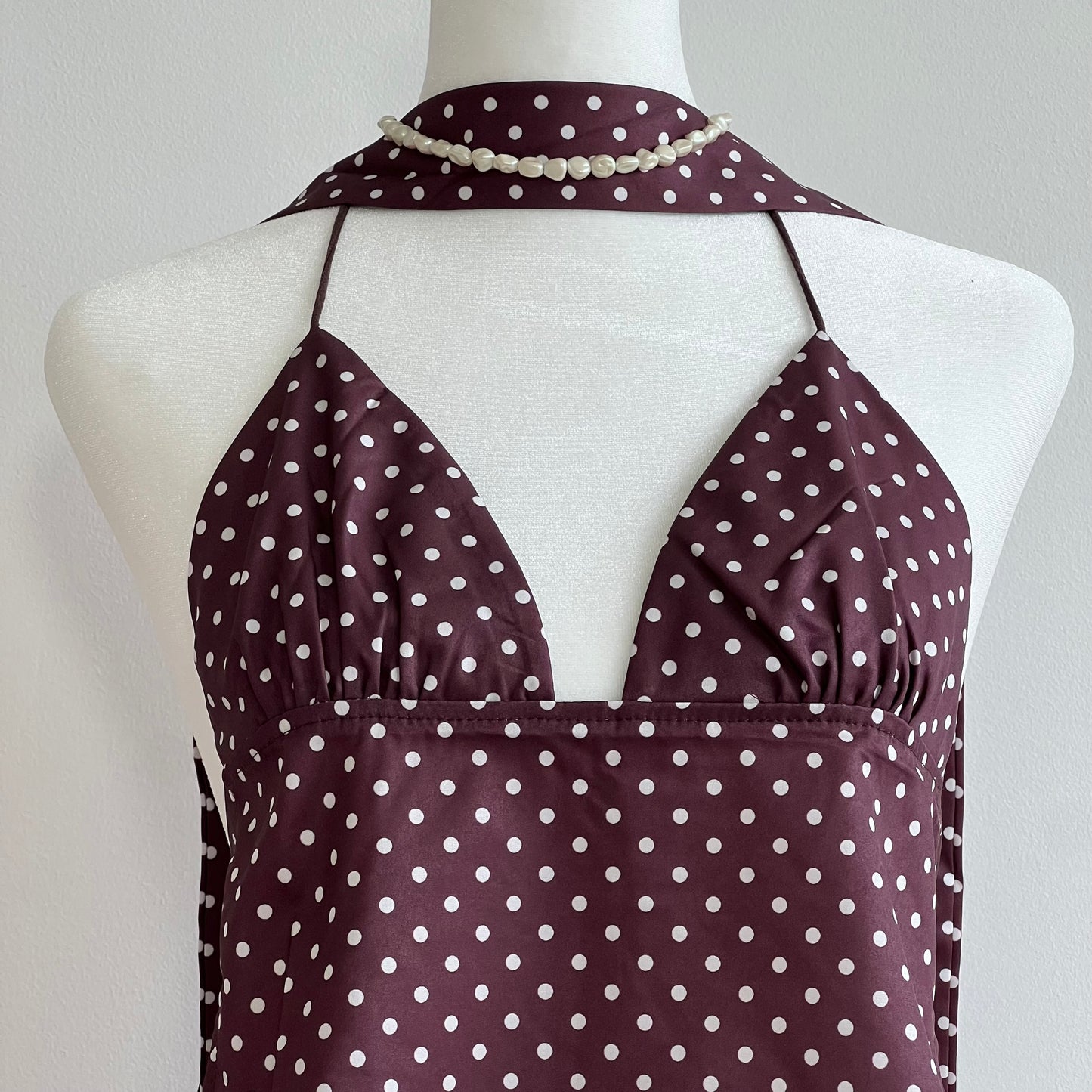 Maddi Brown Neck Scarf Top