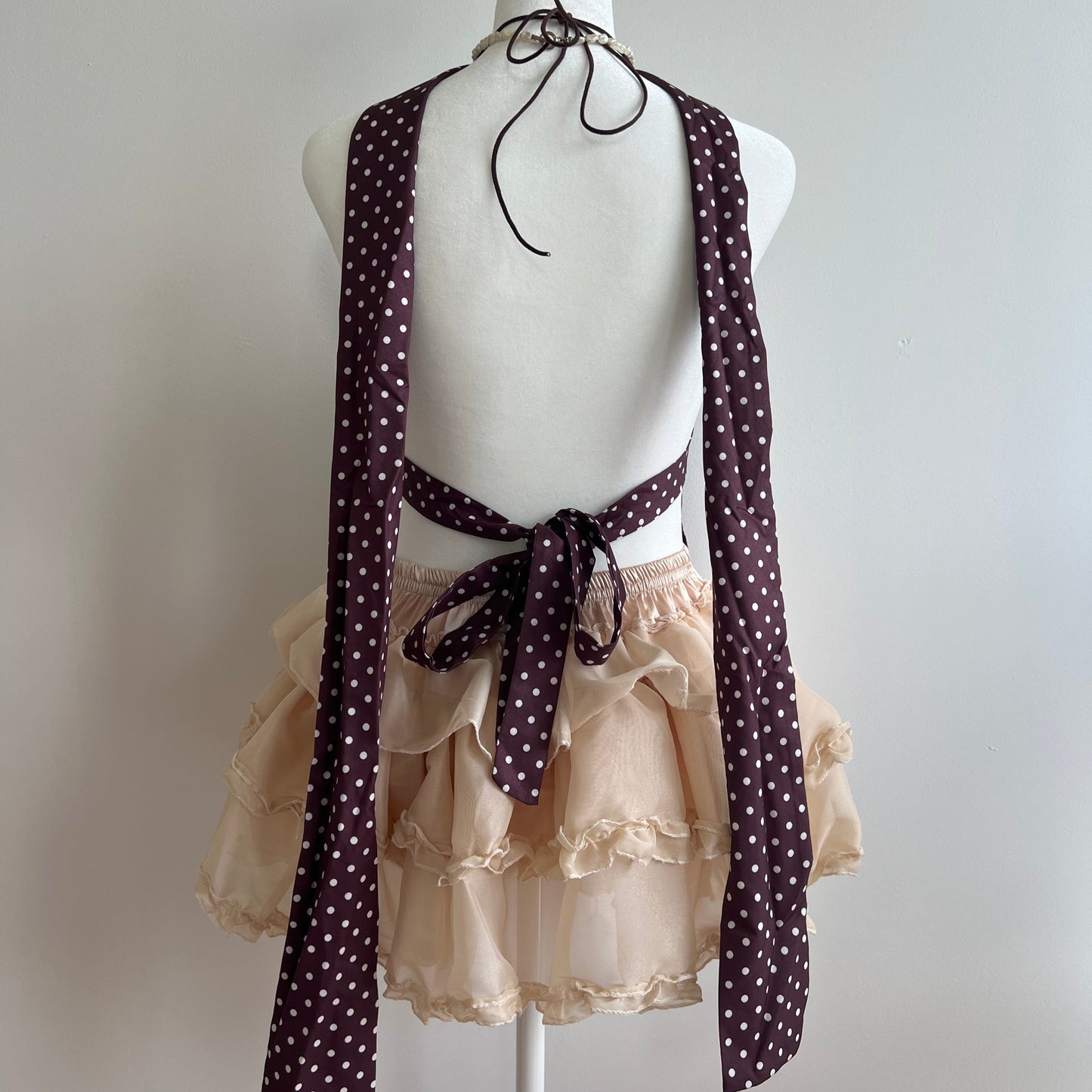 Maddi Brown Neck Scarf Top