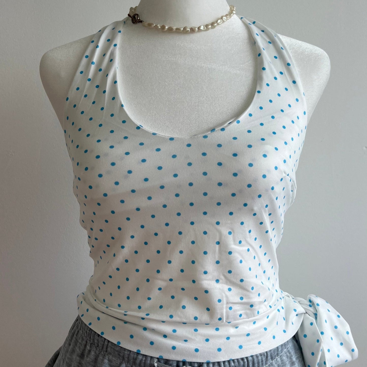 Sheryl Blue Polka Top