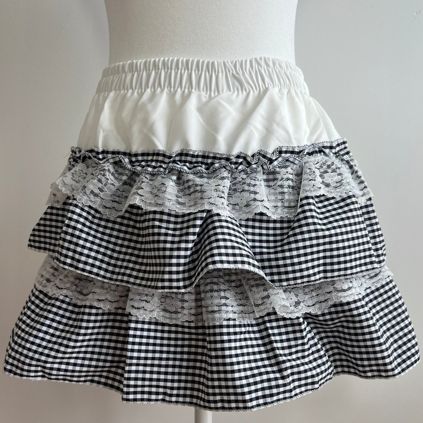Hankerchief White Gingham Skirt