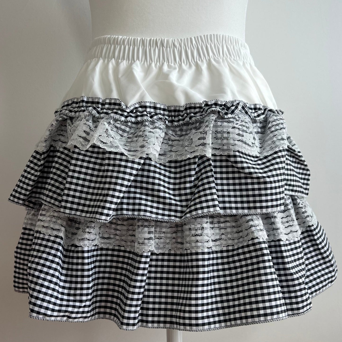 Hankerchief White Gingham Skirt