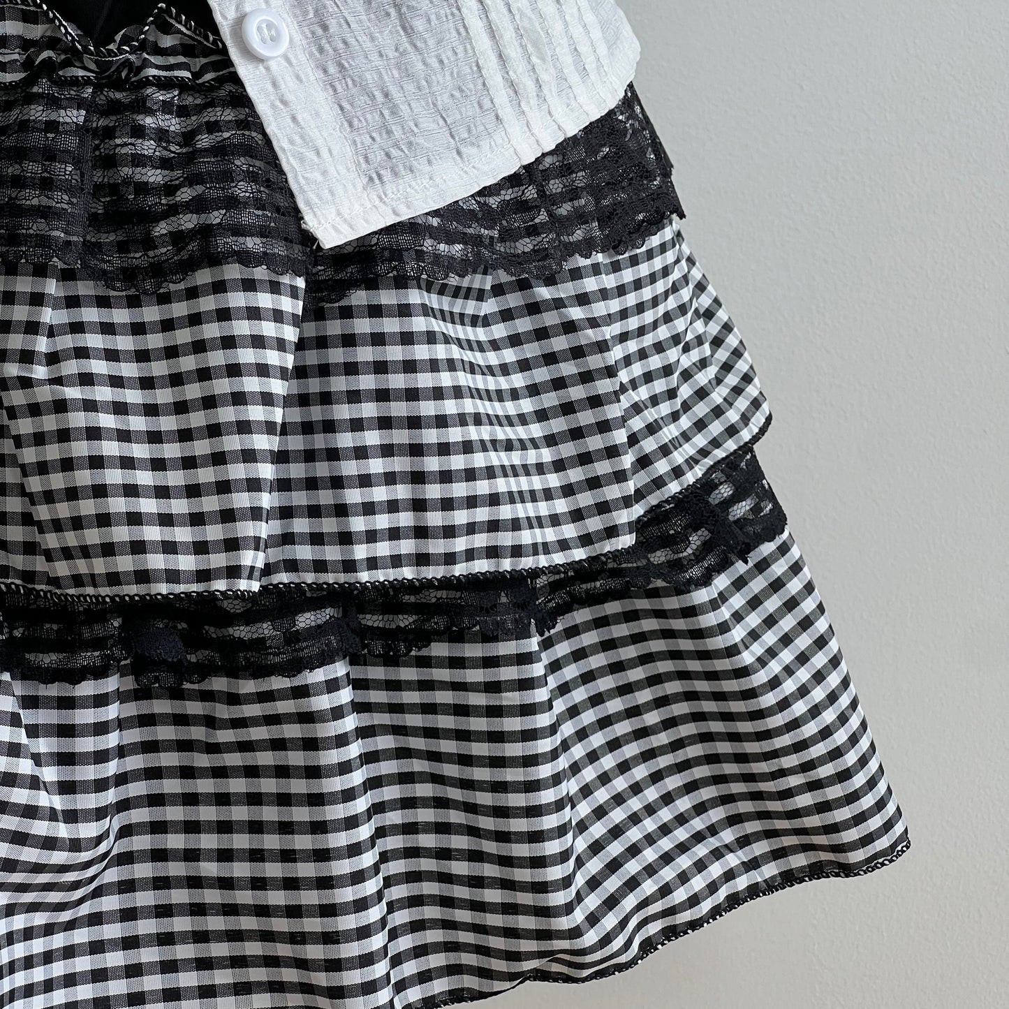 Hankerchief Black Gingham Skirt