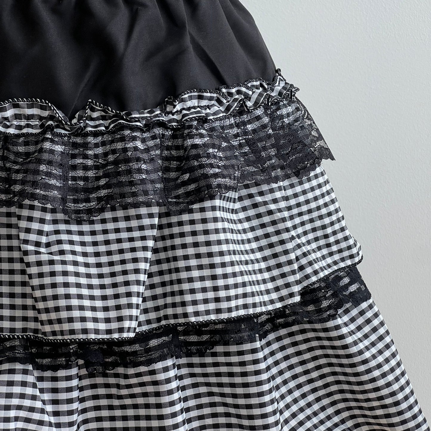 Hankerchief Black Gingham Skirt