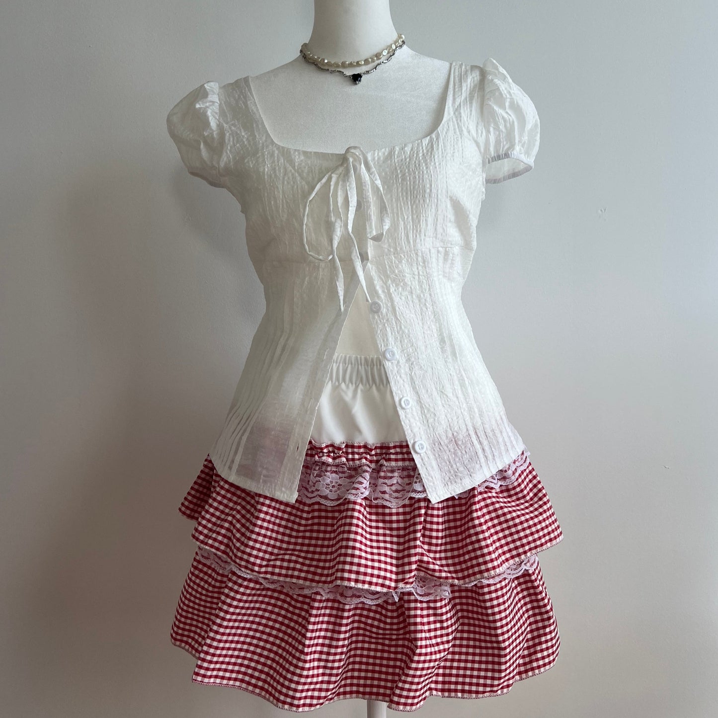 Hankerchief Red Gingham Skirt