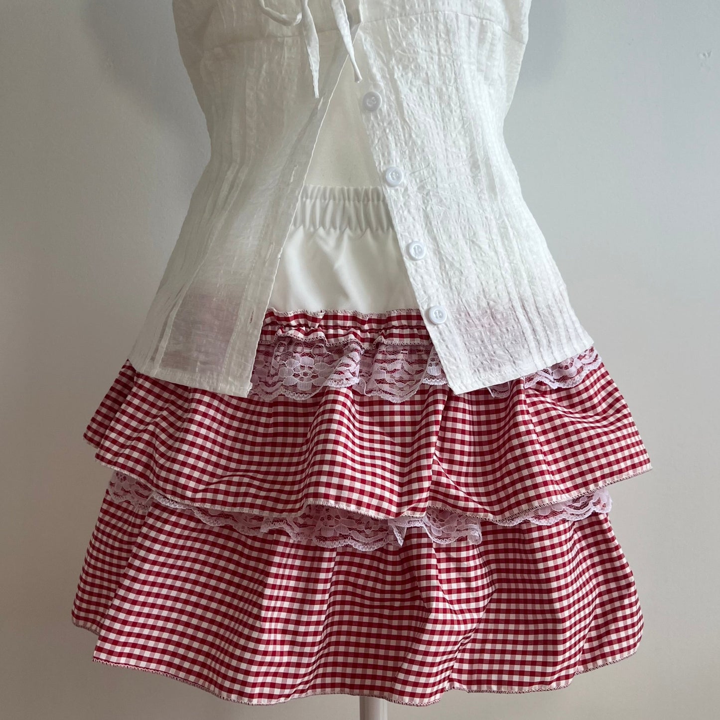 Hankerchief Red Gingham Skirt
