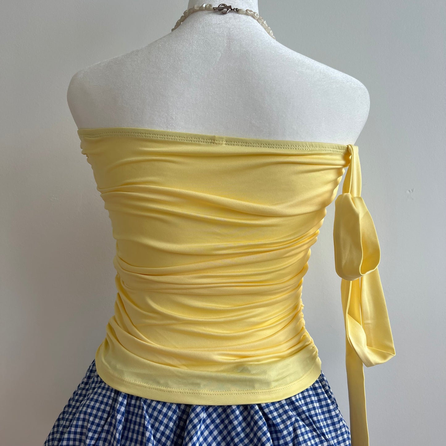 Barbara Yellow Strapless Top