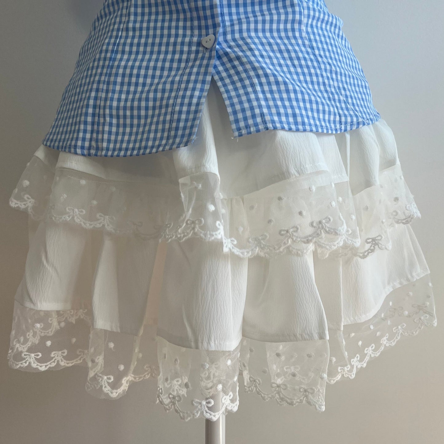 Peach White Lace Skirt