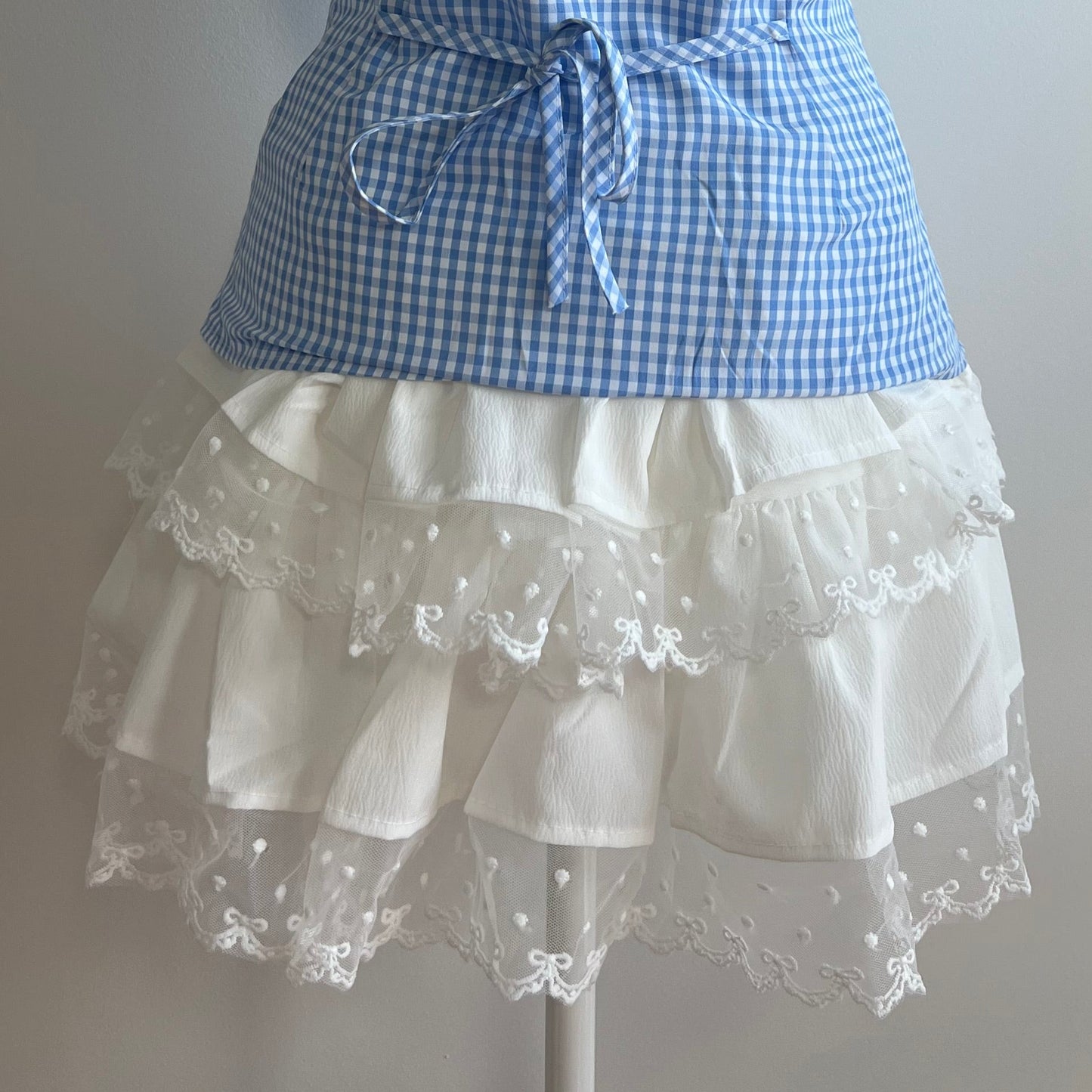 Peach White Lace Skirt