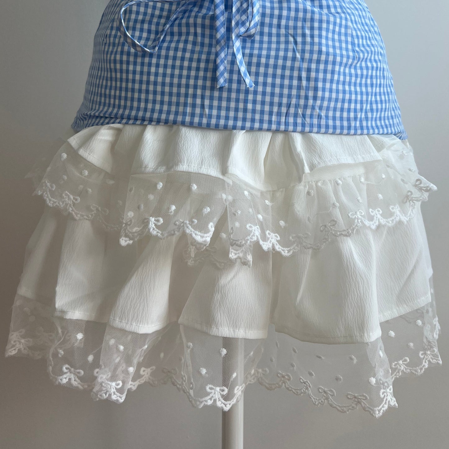 Peach White Lace Skirt