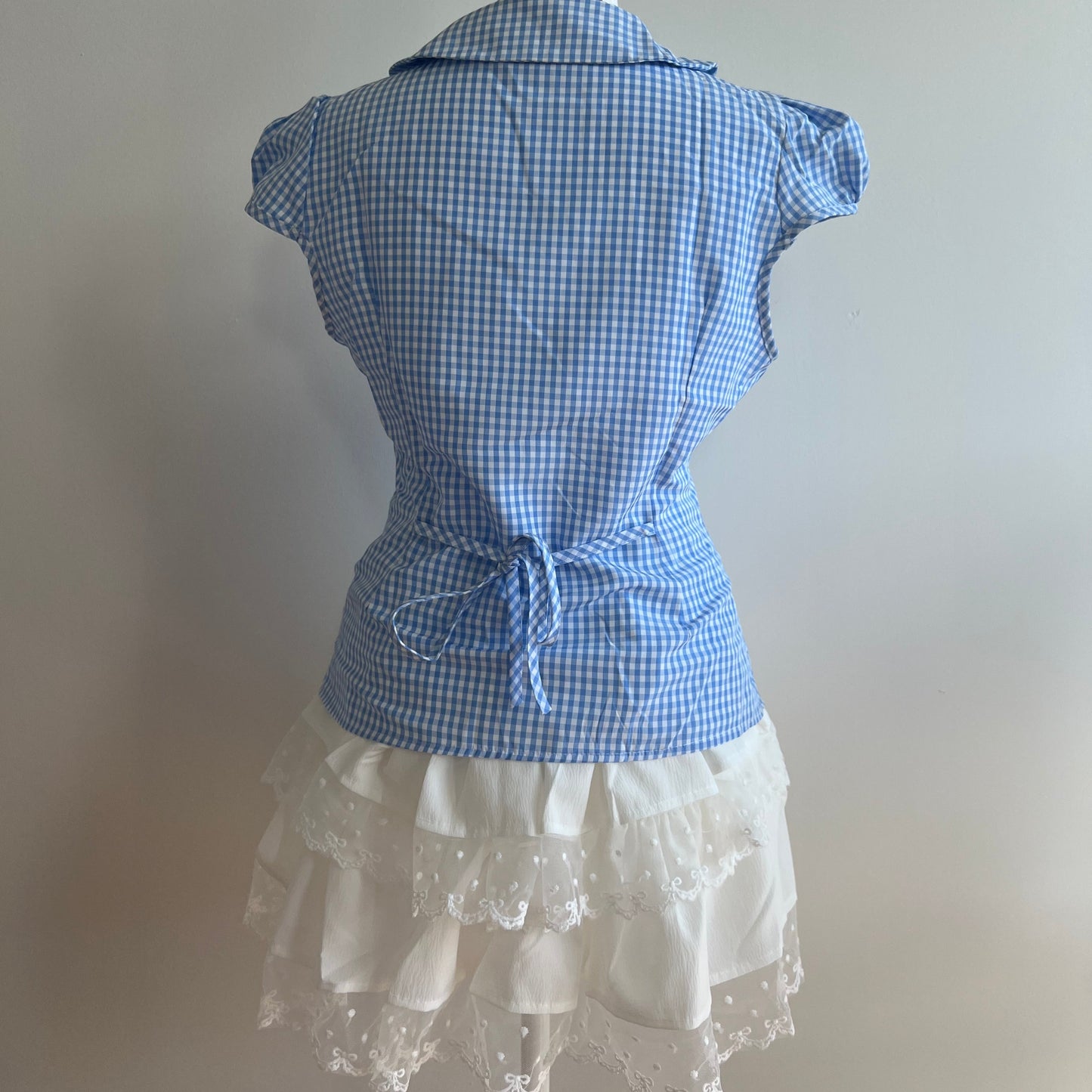 Peach White Lace Skirt