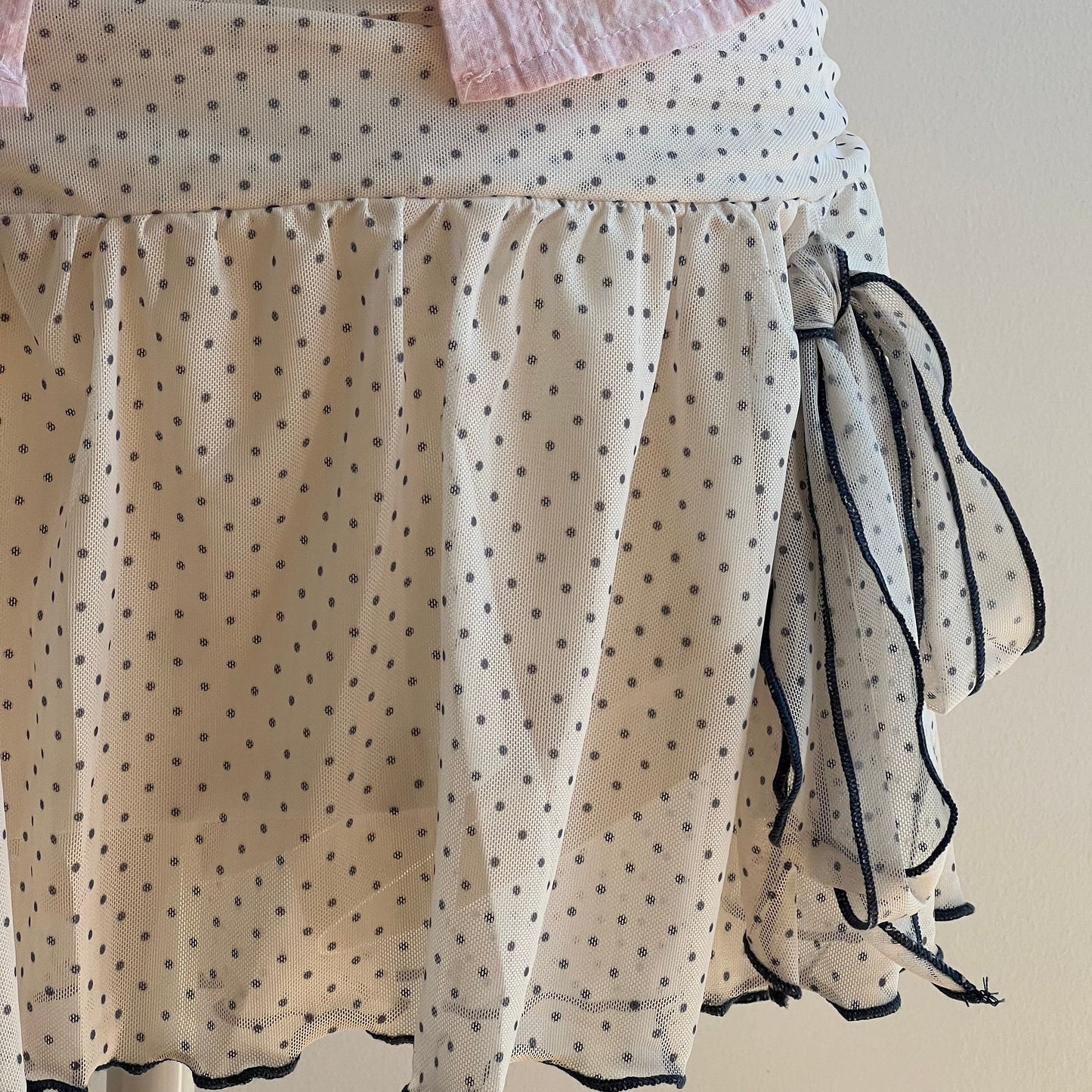 Whimsy Off-White Polka Skirt