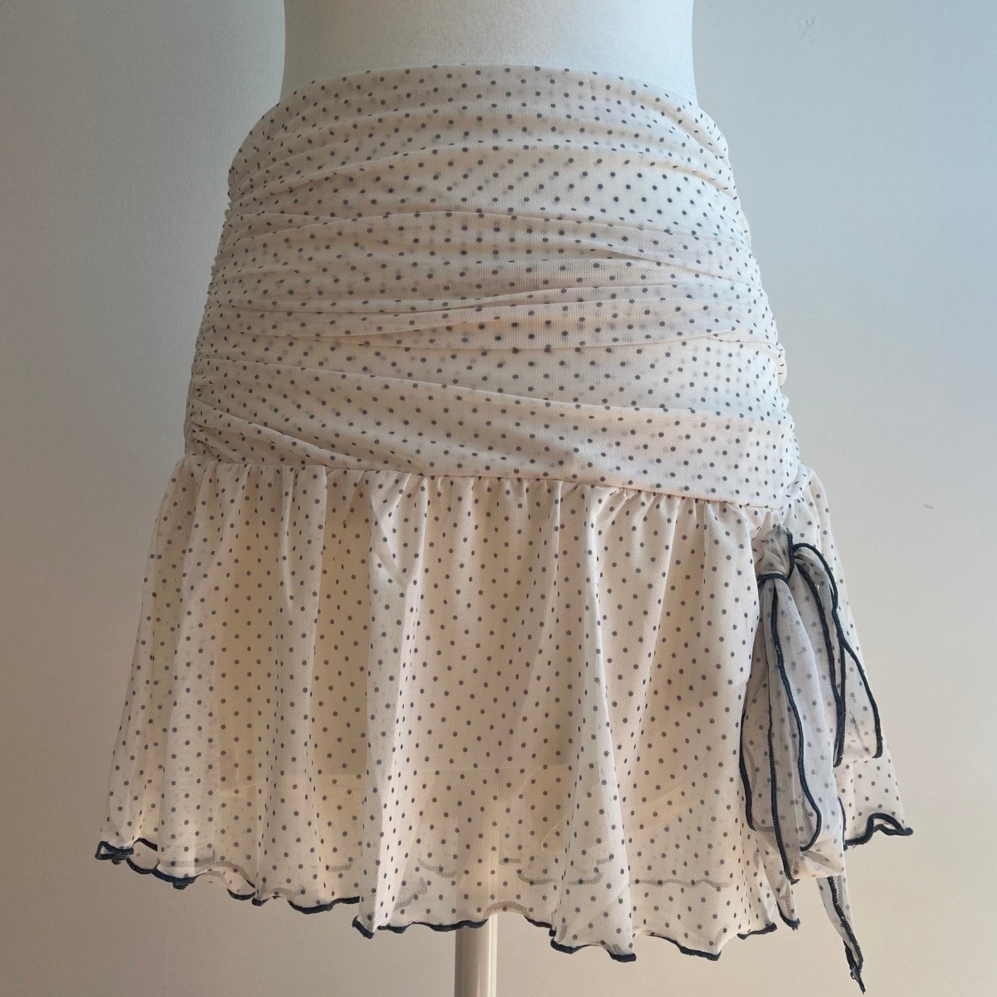Whimsy Off-White Polka Skirt