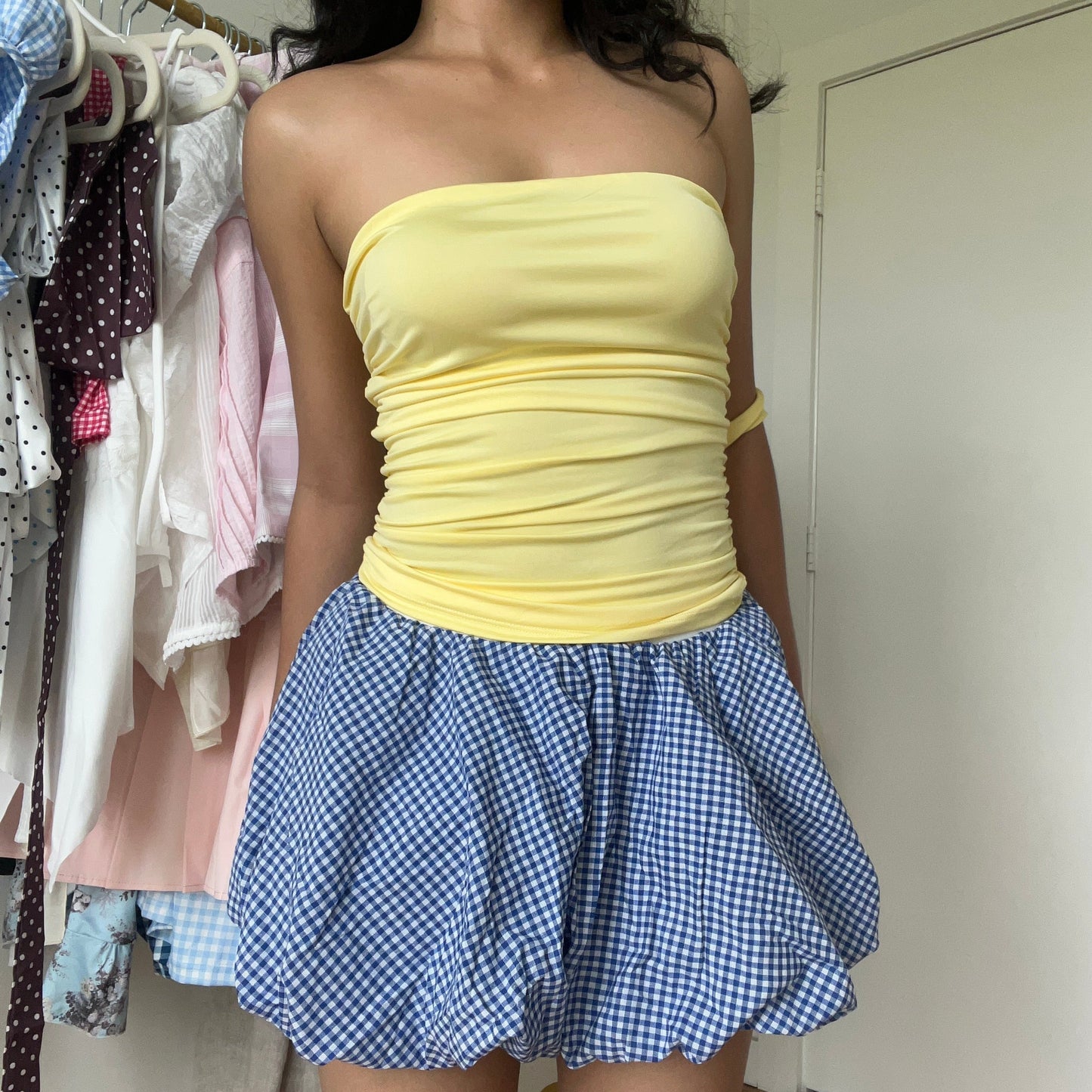 Bubble Blue Checker Skirt