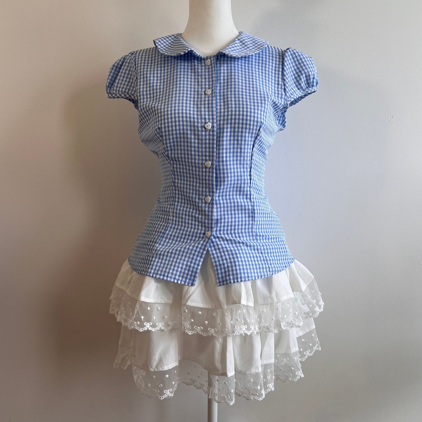 Barbara Blue Collar Top