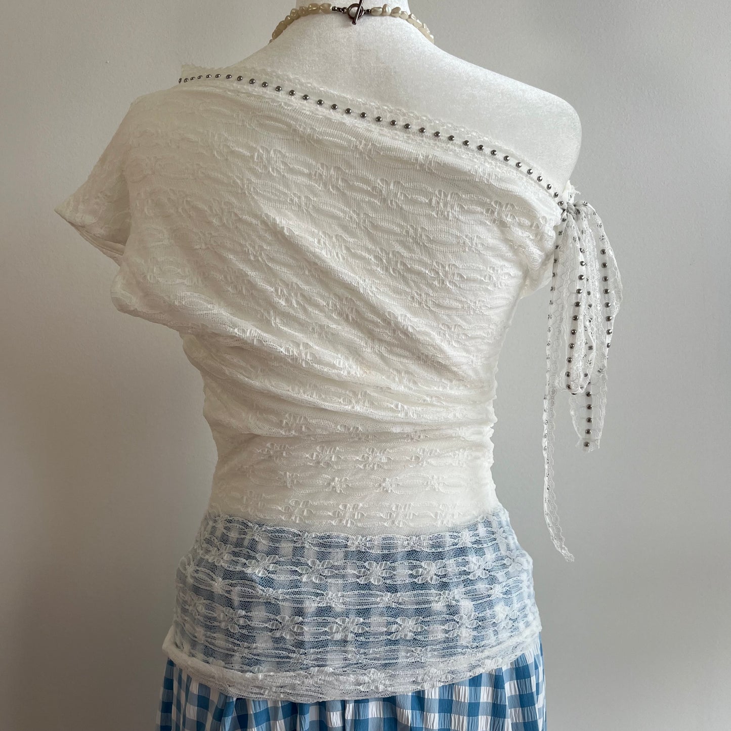 Evelyn White Off-Shoulder Top