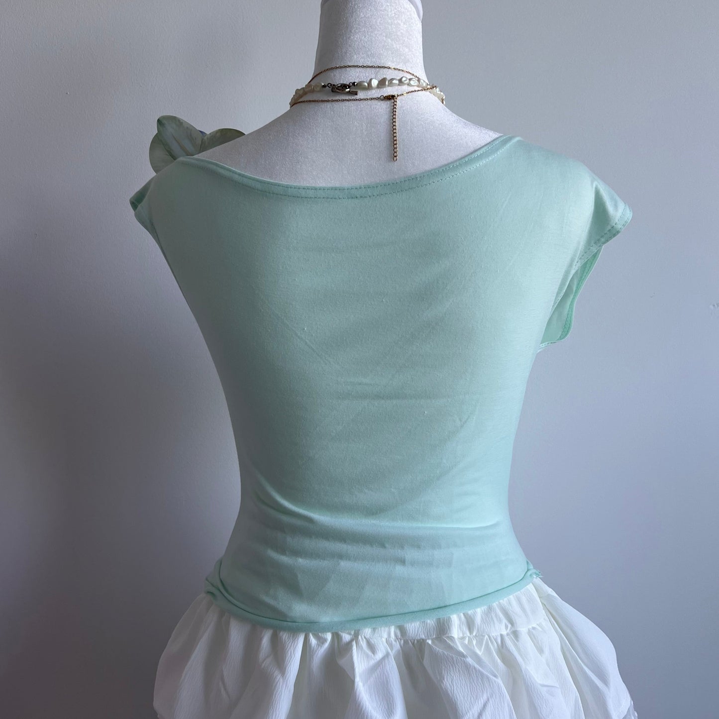 Summer Green Flower Top