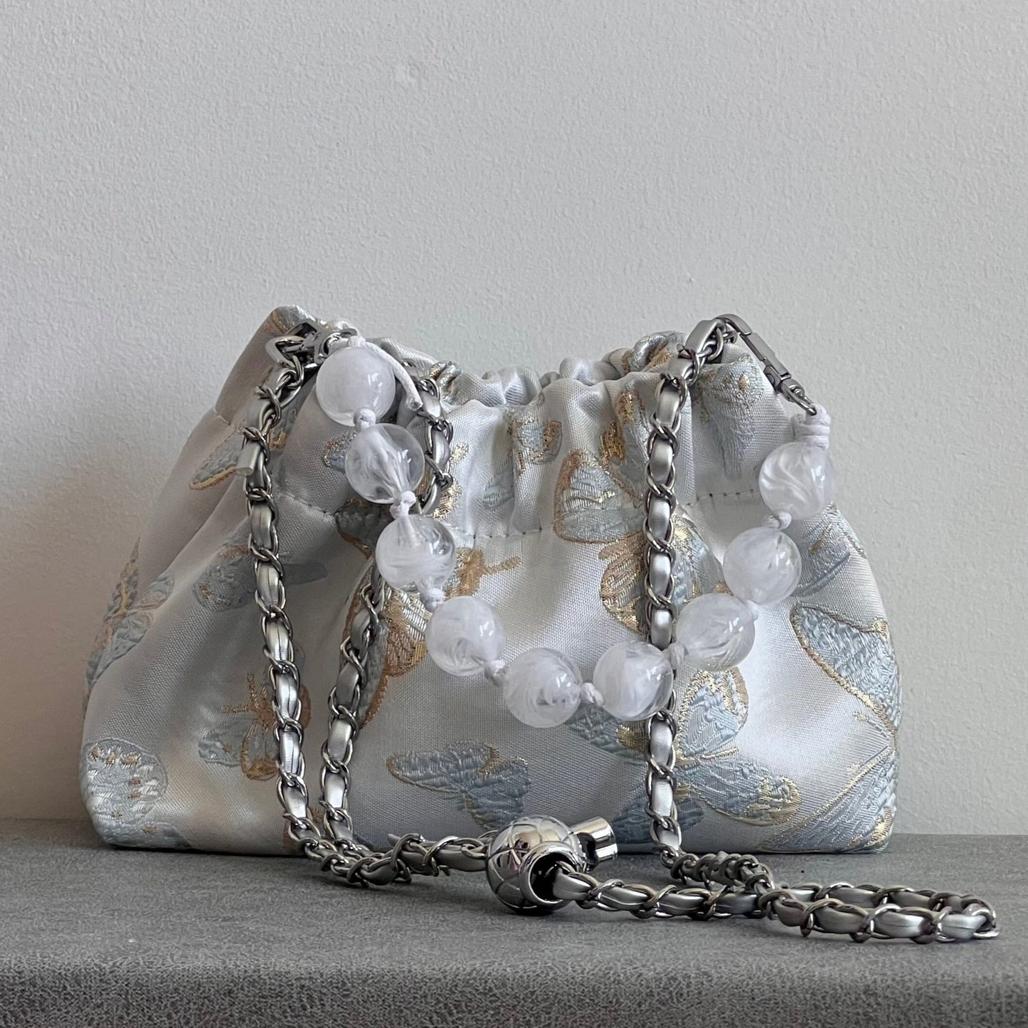 Snow Butterfly Silver Bag
