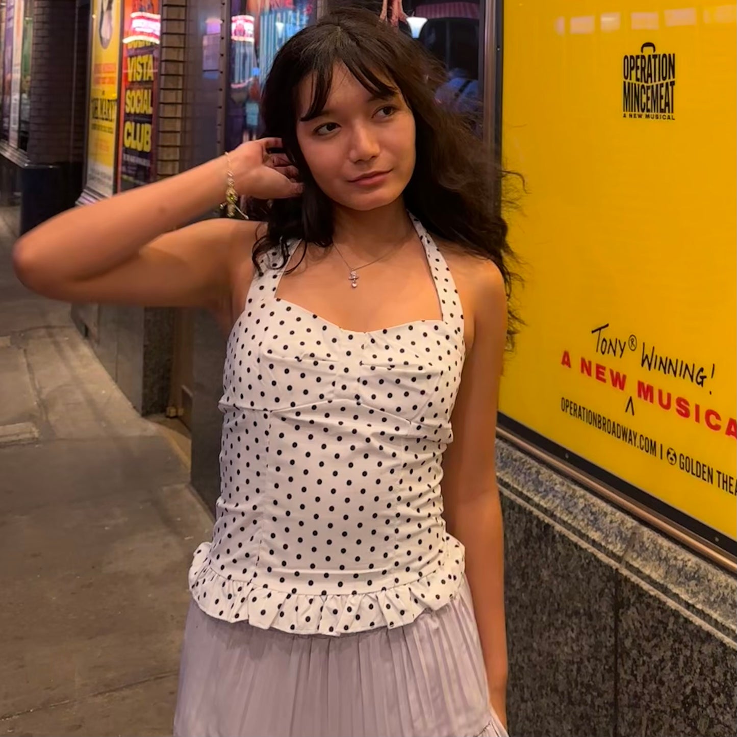 Yuna White Polka Top